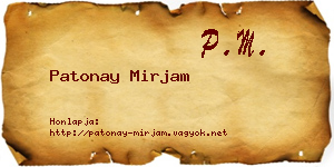 Patonay Mirjam névjegykártya
